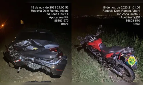 Acidente deixa dois jovens feridos no Contorno Norte de Apucarana