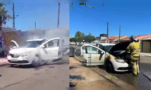 Carro da Prefeitura de Londrina pega fogo e gera medo: 