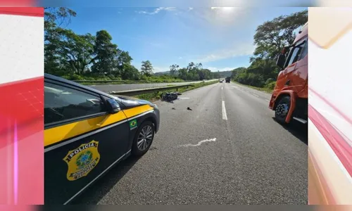 Motociclista morre em acidente com caminhão na BR-277 no Paraná