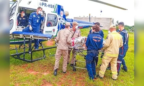 Vídeo: homem é socorrido de helicóptero após ser baleado em Maringá