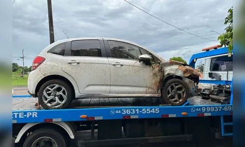 Carro de Apucarana se envolve em acidente na PR-323; 2 ficam feridos