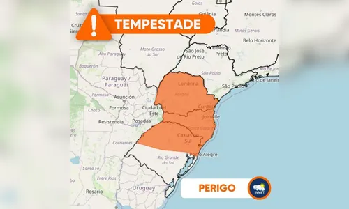 Inmet divulga alerta de temporal para o PR; temperaturas seguem altas