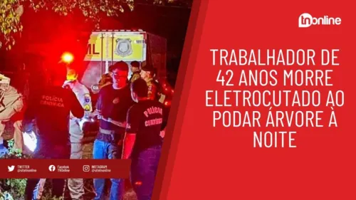 Trabalhador de 42 anos morre eletrocutado ao podar árvore à noite