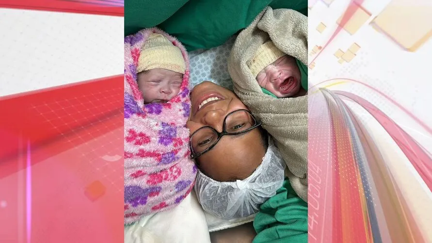 O casal de gêmeos nasceu após 37 semanas de gestação