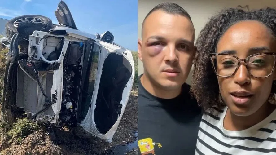 Sulamita Alves e o marido sofreram acidente de carro