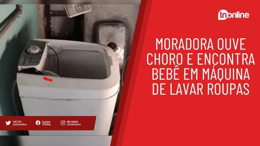 Moradora ouve choro e encontra bebê em máquina de lavar roupas