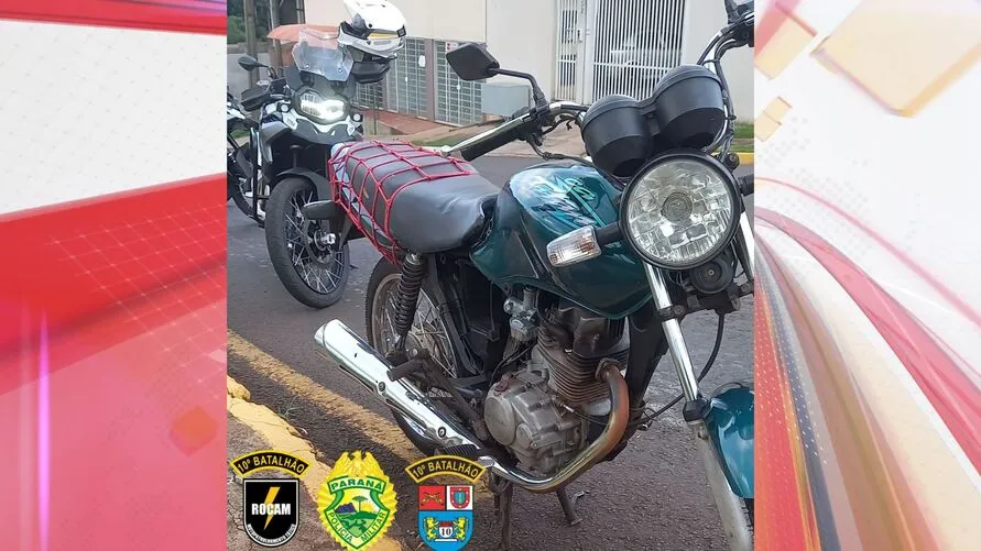 Motocicleta foi apreendida pela Rocam