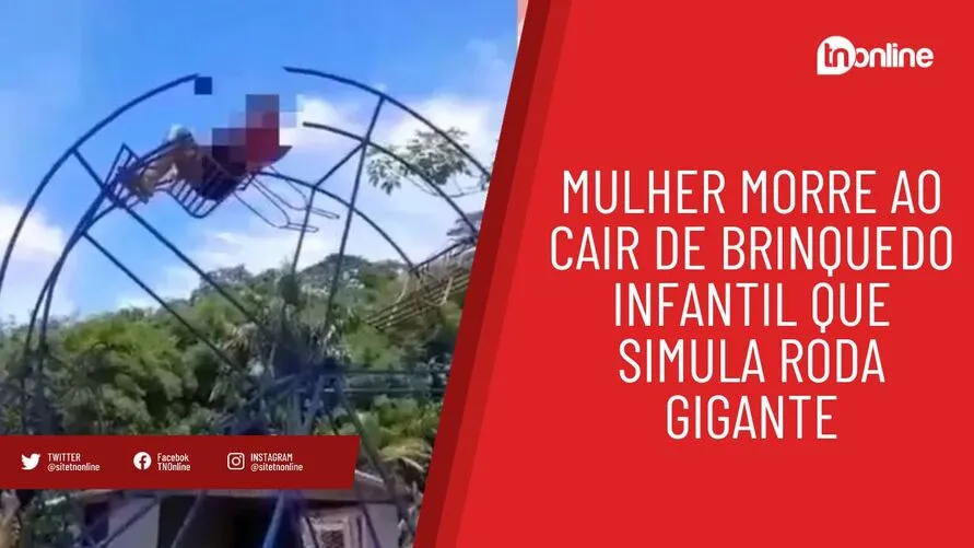 Mulher morre ao cair de brinquedo infantil que simula roda gigante