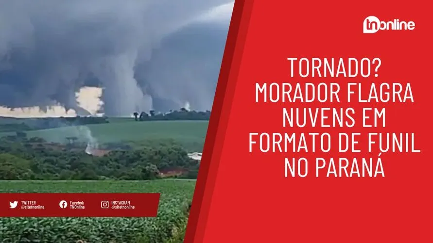 Tornado? Morador flagra nuvens em formato de funil no Paraná