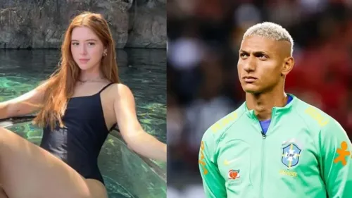 Amanda e Richarlison estão mantendo o relacionamento afastado da mídia