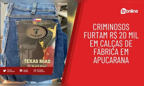 Bandidos são flagrados fugindo após furto em fábrica de Apucarana
