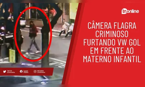 Câmera flagra carro sendo furtado em Apucarana