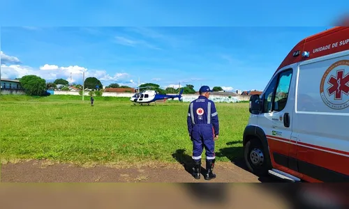 Homem é transferido de helicóptero após se afogar em lago de Faxinal