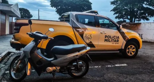 Moto apreendida foi encaminhada para a delegacia