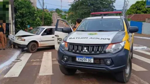 O acidente foi na Rua Manuel Marcelino com a Avenida Natanael Verri