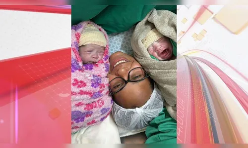 Mãe celebra parto humanizado de gêmeos no Materno Infantil; veja