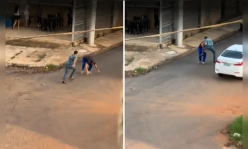 Homens trocam socos no meio da rua e se abraçam após briga; veja vídeo
