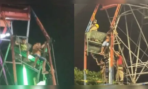 Crianças ficam presas em roda-gigante após cadeira quebrar; assista