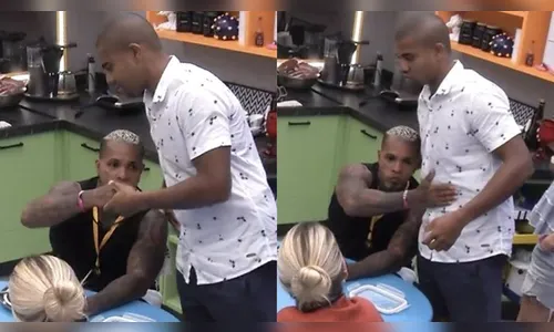Rodriguinho aperta mão de Davi após dizer que bateria no brother