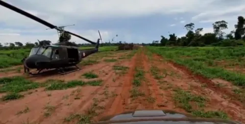 Pista de avião clandestina encontrada durante a operação