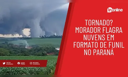 Tornado? Morador flagra nuvens em formato de funil no Paraná