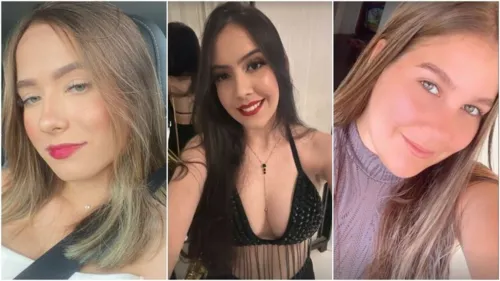 Vitória Cesário (à esquerda), Letícia Hellen (no meio) e Lowrrana Bessa (à direita)