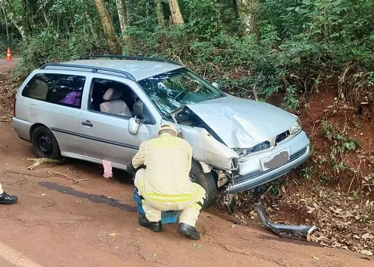 Carro capotou no Parque da Raposa na tarde desta segunda-feira (12)