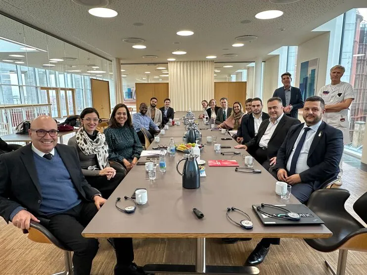 Comitiva brasileira em encontro na prefeitura de Kopenhagen