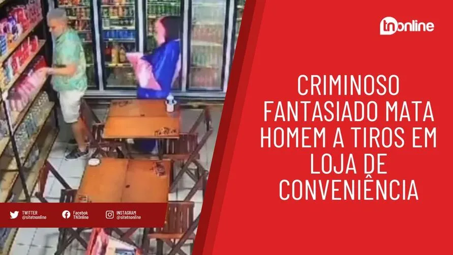 Criminoso fantasiado mata homem a tiros em loja de conveniência