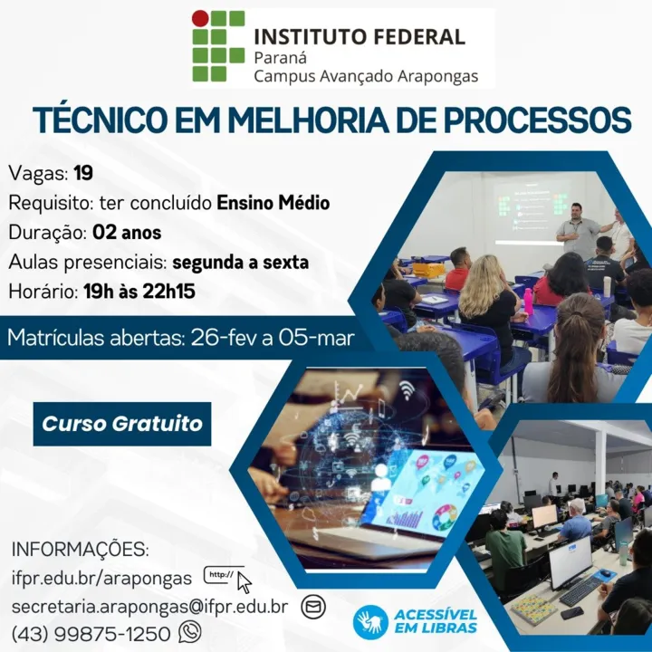 Interessados deverão comparecer no prédio do Instituto Federal do Paraná