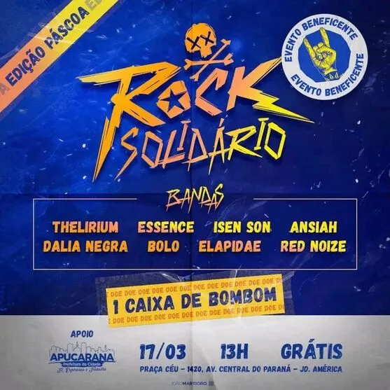 Onze bandas de Apucarana e região participarão do festival de música beneficente