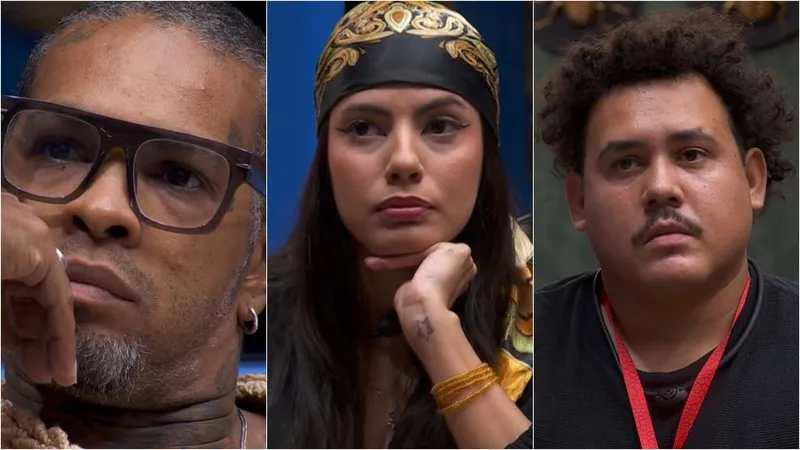 Rodriguinho, Fernanda e Lucas Henrique disputam o décimo paredão do Big Brother Brasil 24, formado na noite deste domingo, 25