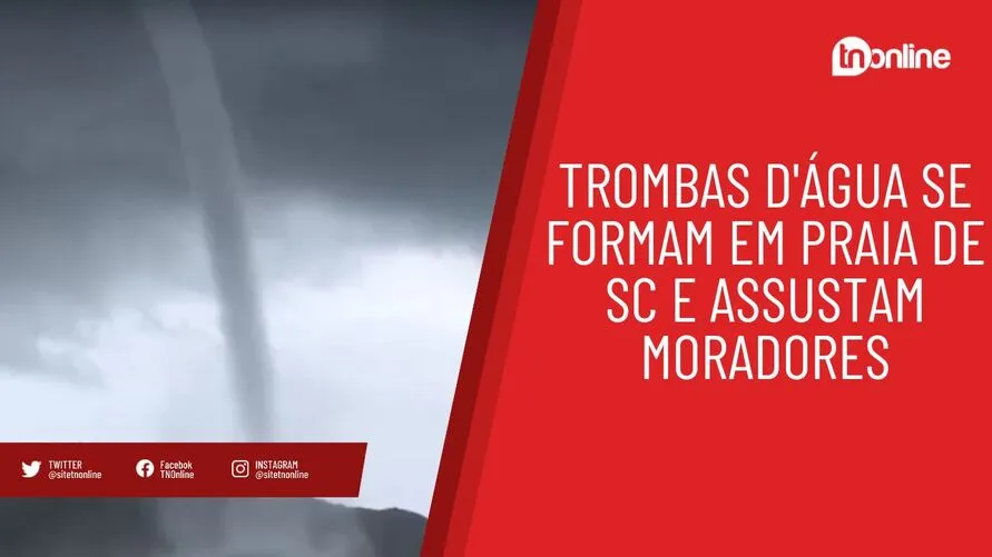 Trombas d'água se formam em praia de SC e assustam moradores