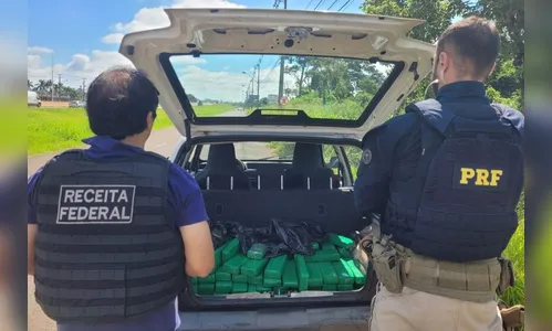 Receita Federal e PRF apreendem drogas em porta-malas de Fiat Uno