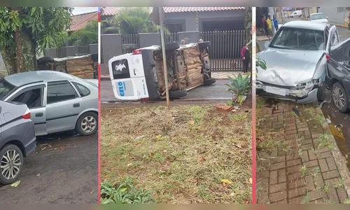 Acidente envolve três veículos e deixa um ferido em Apucarana