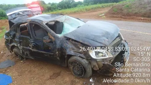 Acidente foi na tarde de domingo no Oeste Catarinense