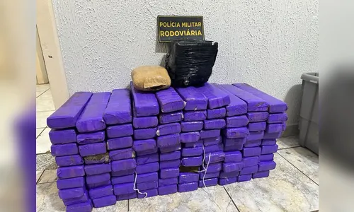 PRE apreende quase 100 quilos de maconha na PR-454; veja vídeo