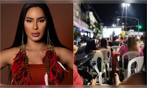 Em praça, população de Parintins vibra com porcentagem de Isabelle