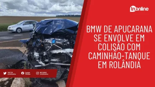 BMW de Apucarana se envolve em colisão com caminhão-tanque