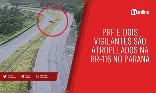 Carro aquaplana e atropela PRF e vigilantes na BR-116; veja flagrante