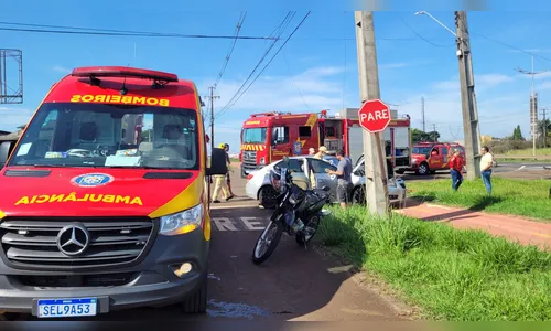 Acidente deixa mulher de 34 anos ferida no acesso ao Clube Água Azul