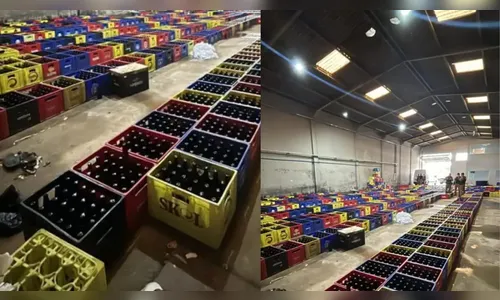 PM estoura galpão com 18 mil garrafas de cervejas falsificadas no PR