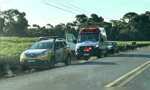 Motociclista fica ferido gravemente após acidente na PR-082