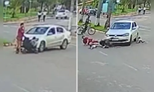 Carro atropela família e arremessa crianças no meio da rua; vídeo