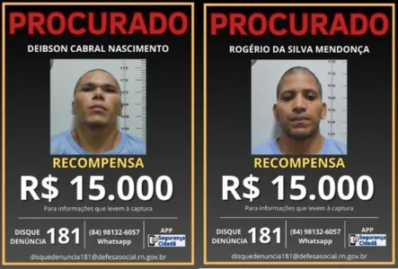 PF divulgou recompensa por informações sobre os fugitivos