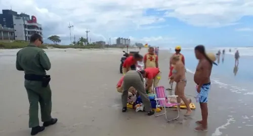 Situação registrada na praia de Matinhos