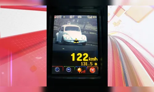 Fusca é flagrado a 122 km/h em rodovia onde a máxima é de 70 km/h