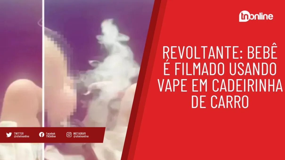 Chocante: bebê é filmado usando vape em cadeirinha de carro