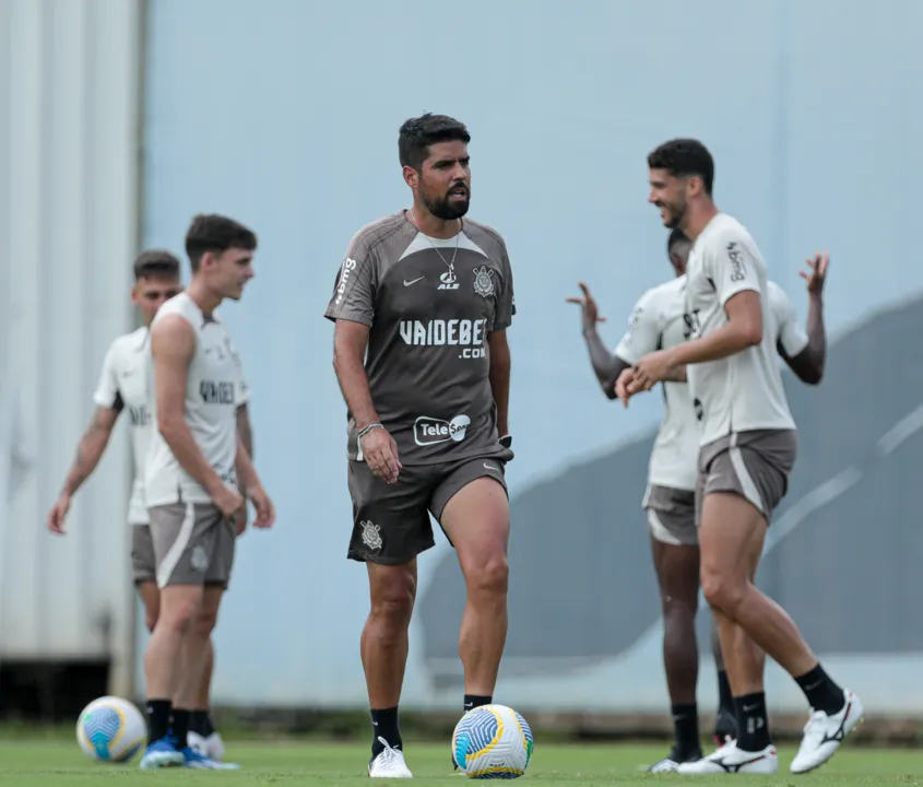 Corinthians em treino no CT Dr, Joaquim Grava