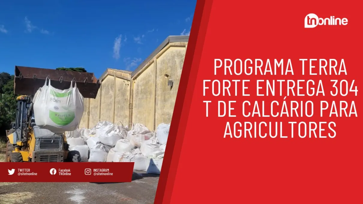 Programa Terra Forte entrega 304 t de calcário para agricultores